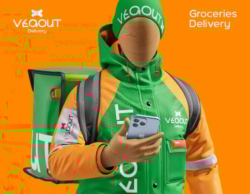 Delivery Kit Mockup, puffer, beanie, bag