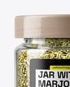 Glass Jar with Marjoram Spice Mockup