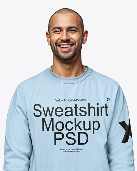 Man Wearing a Sweatshirt and Pants Mockup