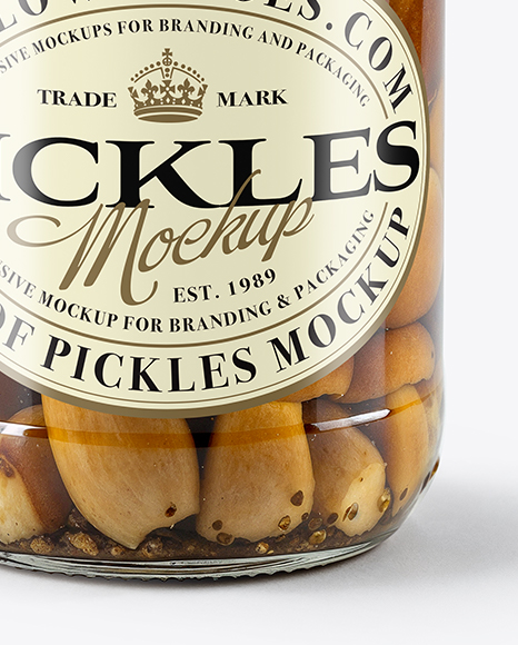 Glass Jar with Porcini Mushrooms Mockup