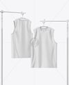 Training Sleeveless Jerseys Hanging in a Studio Mockup