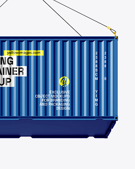 Shipping Container with Slings Mockup