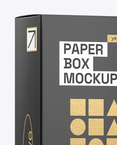 Paper Box Mockup – Half Side View