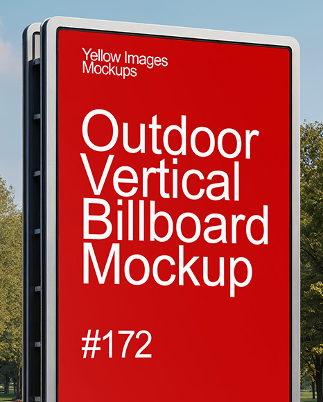 Outdoor Vertical Billboard Mockup