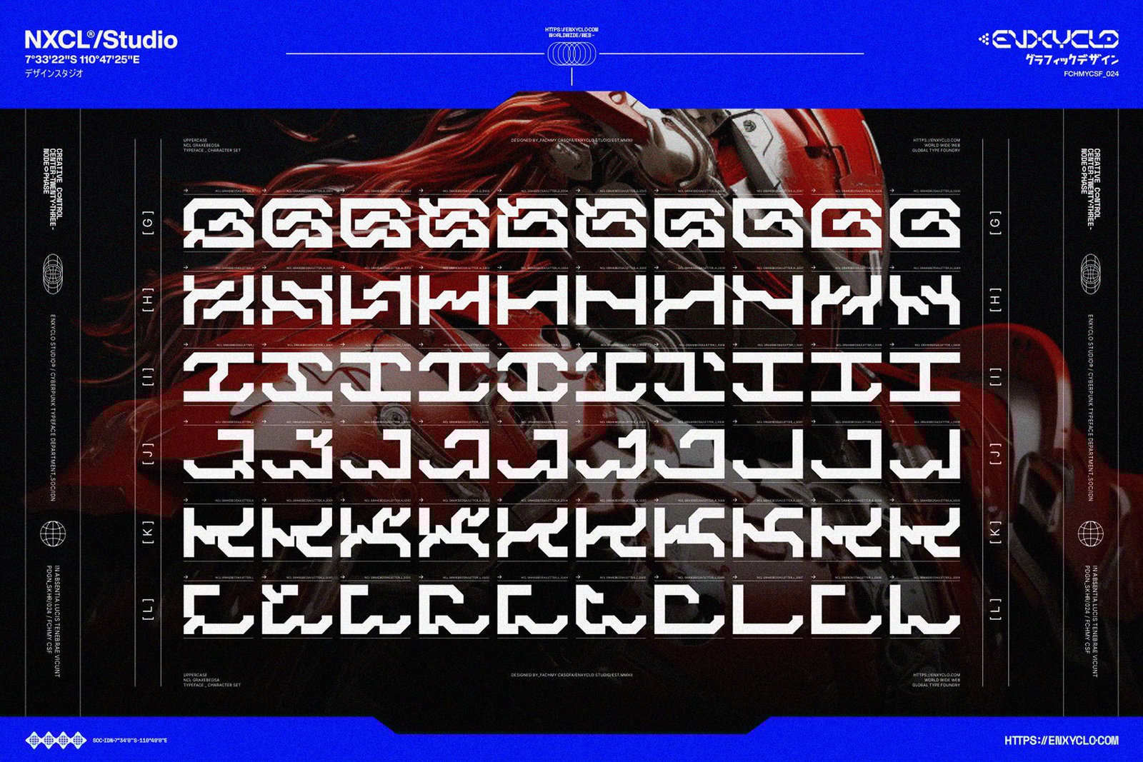 NCL GRAXEBEOSA FONT FAMILY - CYBERPUNK FUTURISTIC MECHA FONT
