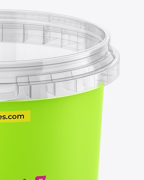 Clear Plastic Bucket with Handle Mockup