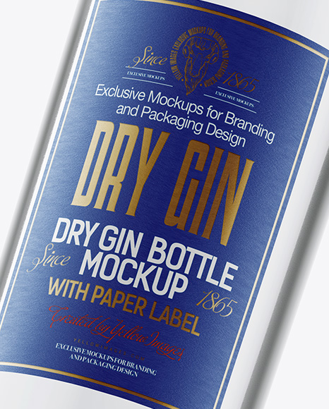 Glass Dry Gin Bottle Mockup