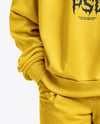Old Black Woman Wearing Sweatshirt & Sweatpants Mockup