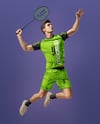 Man Wearing Badminton Uniform Mockup