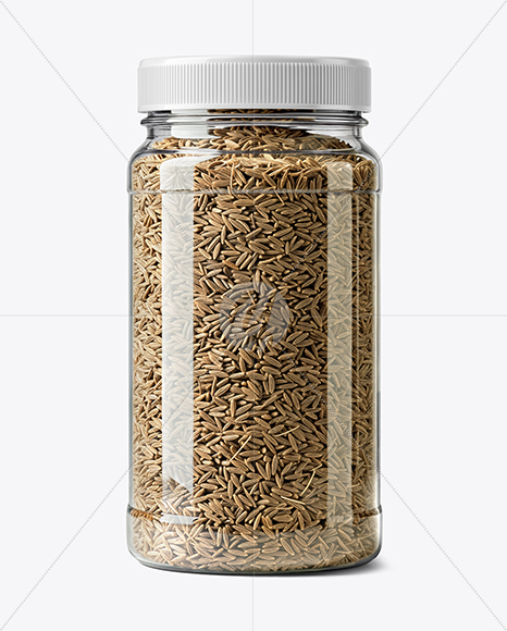 Plastic Spice Jar with Whole Cumin Mockup