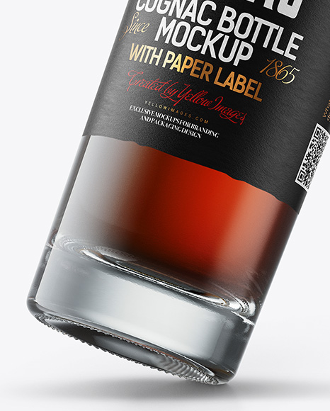 Tall Cognac Bottle Mockup