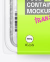 Clear Plastic Food Container in Paper Sleeve Mockup
