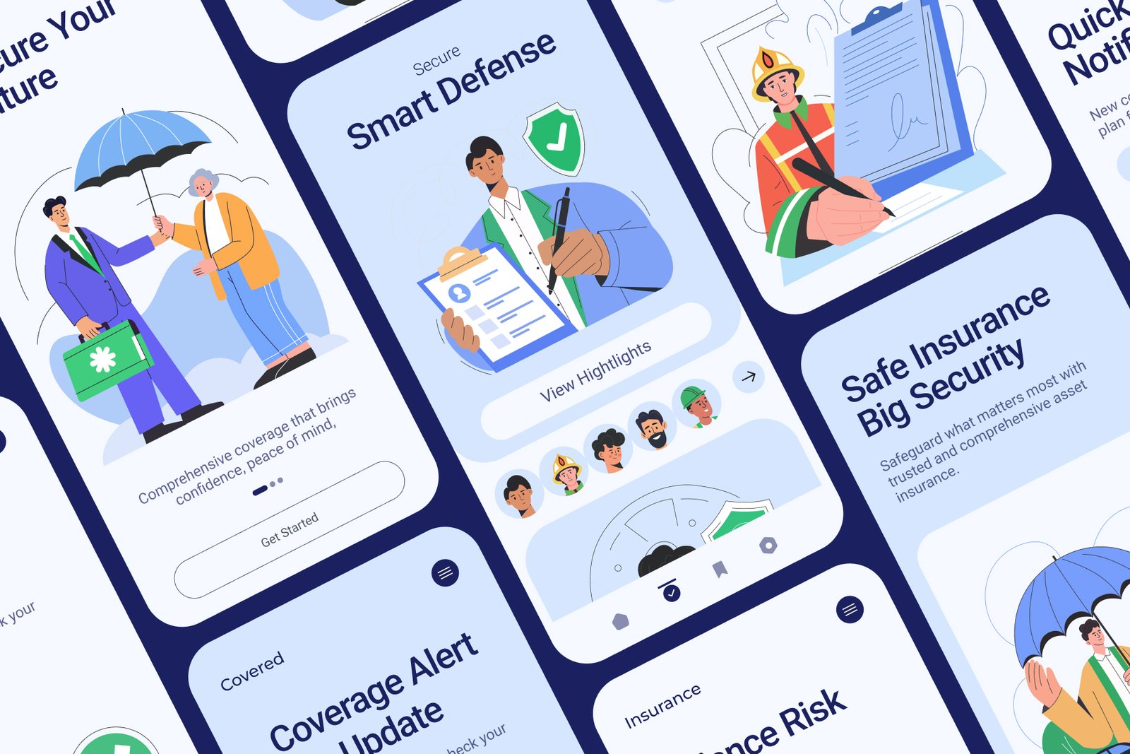 Insurance Illustration Art Set