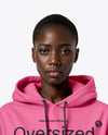 Black Woman Wearing an Oversize Hoodie and Cycling Shorts Mockup