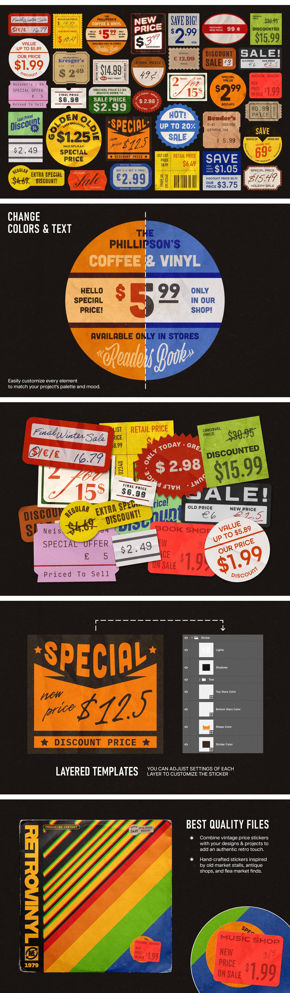 Vintage Price Stickers &amp; Retail Tags