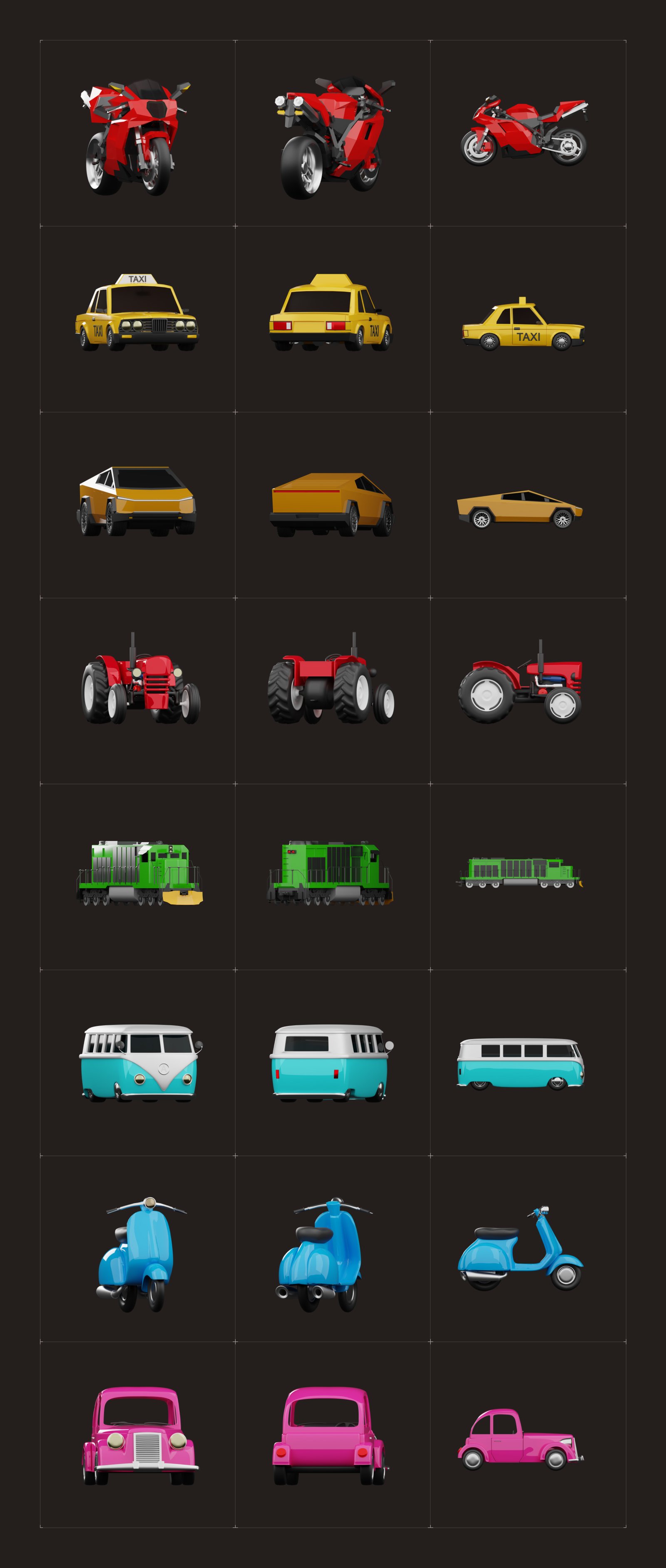 3D Vehicle Models Set