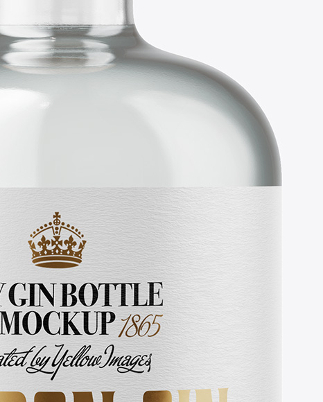 Dry Gin Bottle with Wooden Cap Mockup