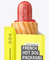 Paper Food Bag with French Hot Dog Mockup