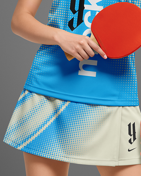 Woman Wearing Table Tennis Uniform Mockup
