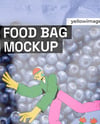 Plastic Bag With Blueberries Mockup