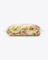 Clear Plastic Flow-Pack with Sandwich in Kraft Paper Sleeve Mockup
