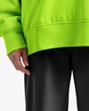 Old Woman Wearing Oversized Hoodie & Sweatpants Mockup