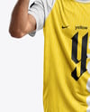 Soccer Player Wearing Raglan Jersey and Shorts Mockup