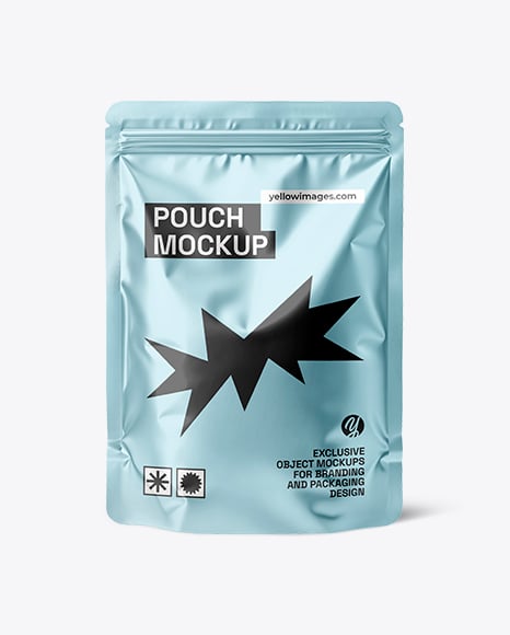 Metallic Stand-up Pouch Mockup - Packaging mockups