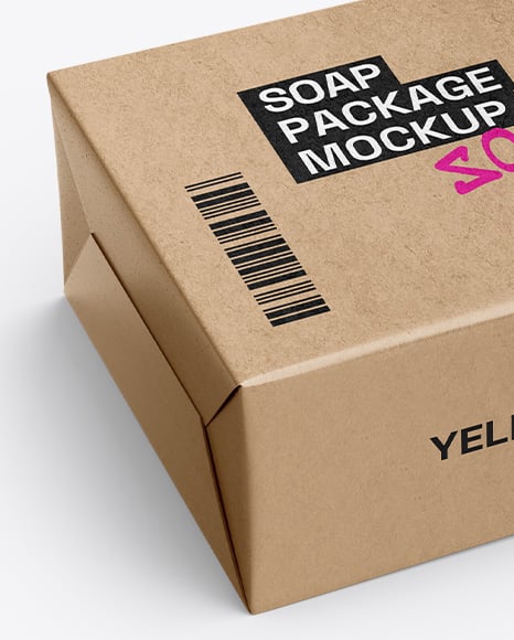 Kraft Paper Soap Bar Mockup - Half Side View