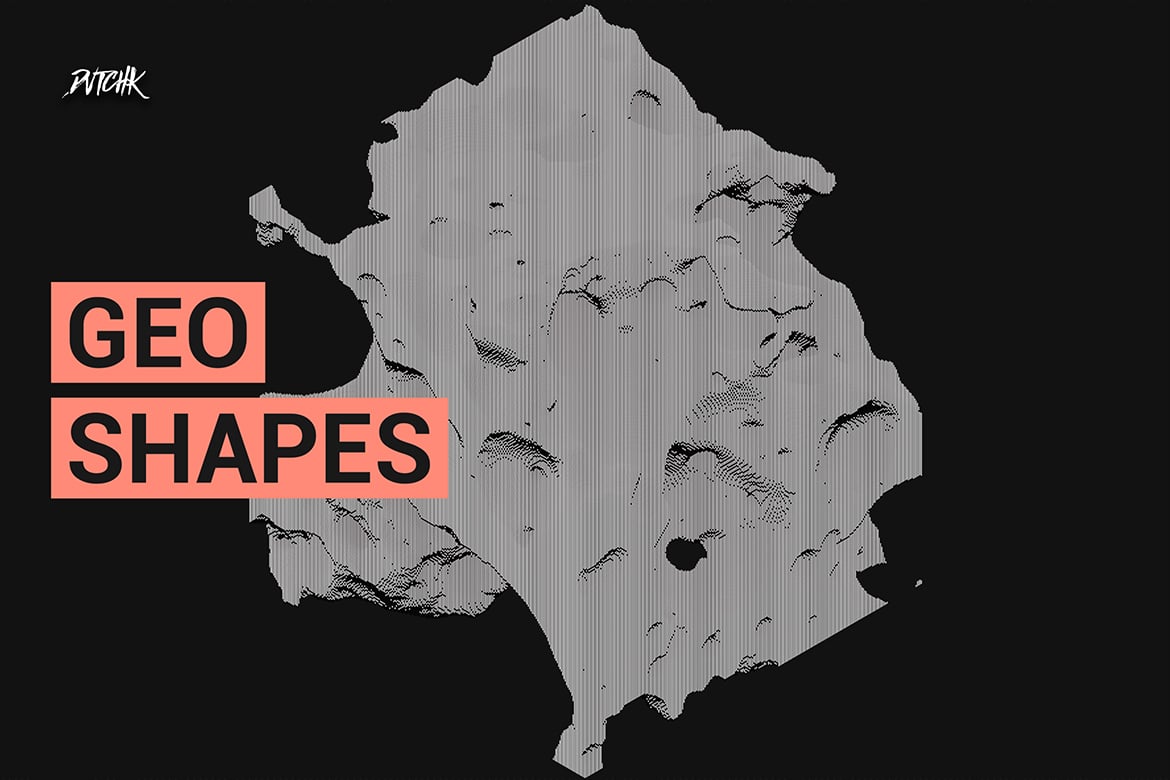 Black &amp; White Transparent Geometric Shapes | V02