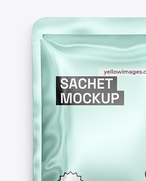 Glossy Metallic Sachet Mockup