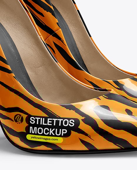 Pair of Glossy Stilettos Mockup