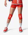 Woman Wearing Full Volleyball Kit with Ball Mockup