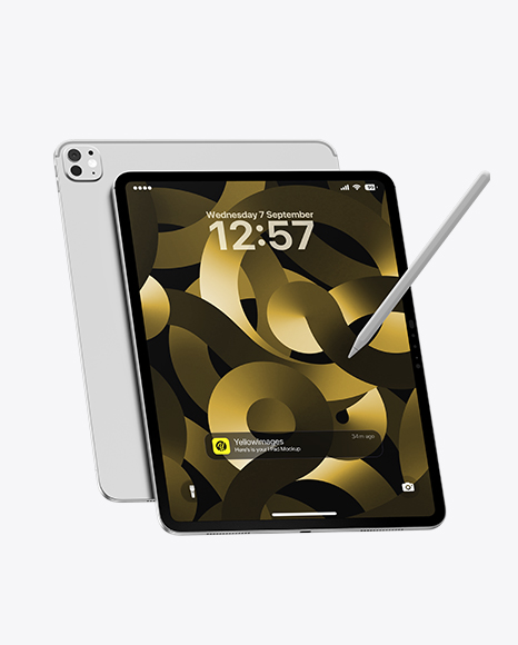 iPad Pro with Apple Pencil Mockup – Front & Back View - Iphone 13 pro mockup