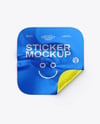 Iridescent Square Sticker Mockup
