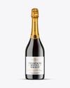 Green Glass Red Champagne Bottle Mockup