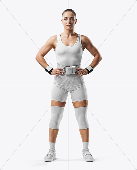 Woman Wearing Weightlifing Suit Mockup