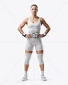 Woman Wearing Weightlifing Suit Mockup