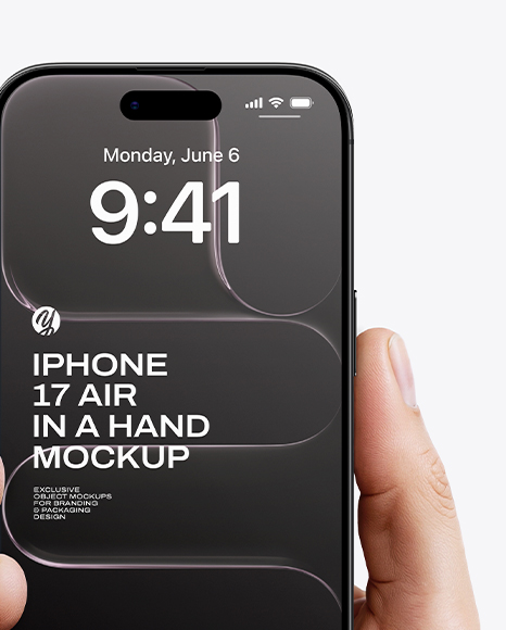 iPhone 17 Air Space Black in a Hand Mockup