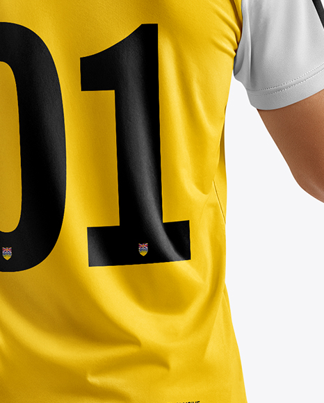 Soccer Player Wearing Jersey and Shorts Mockup