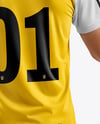 Soccer Player Wearing Jersey and Shorts Mockup