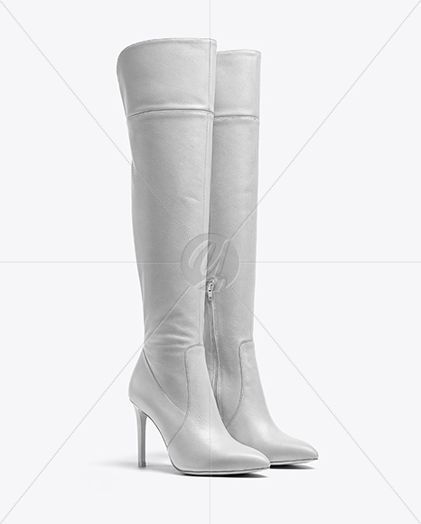 Pair of Women's Over-The-Knee Boot Mockup