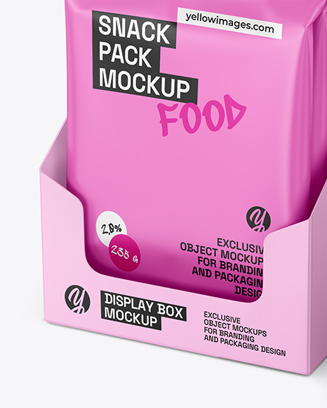 Small Display Box with Matte Snacks Mockup