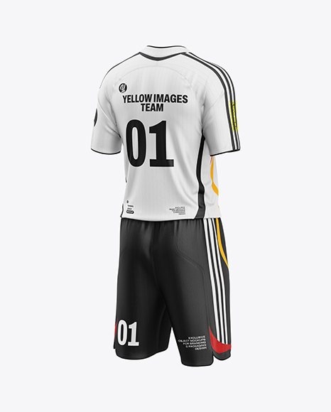 Soccer Kit Mockup - Back Half Side View - Kit mockup psd