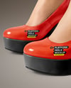 Woman Wearing Wedge Heels Mockup
