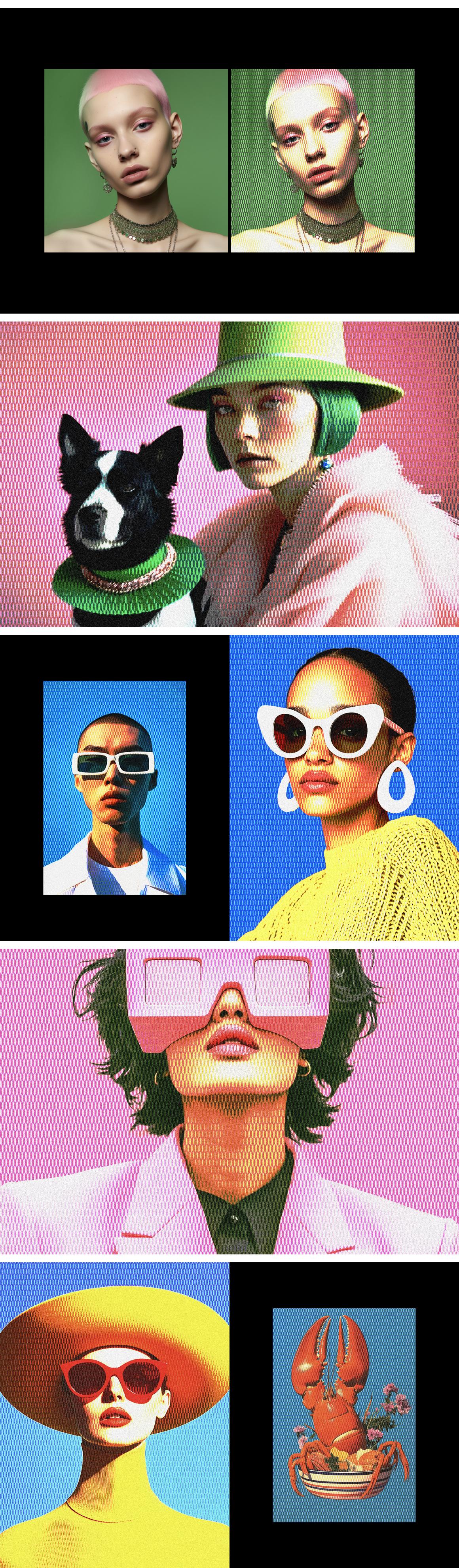 Retro Halftone Print Photo Effect