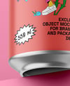Aluminium Can With Matte Finish Mockup