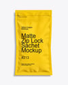 Matte Sachet with Zip Lock Mockup