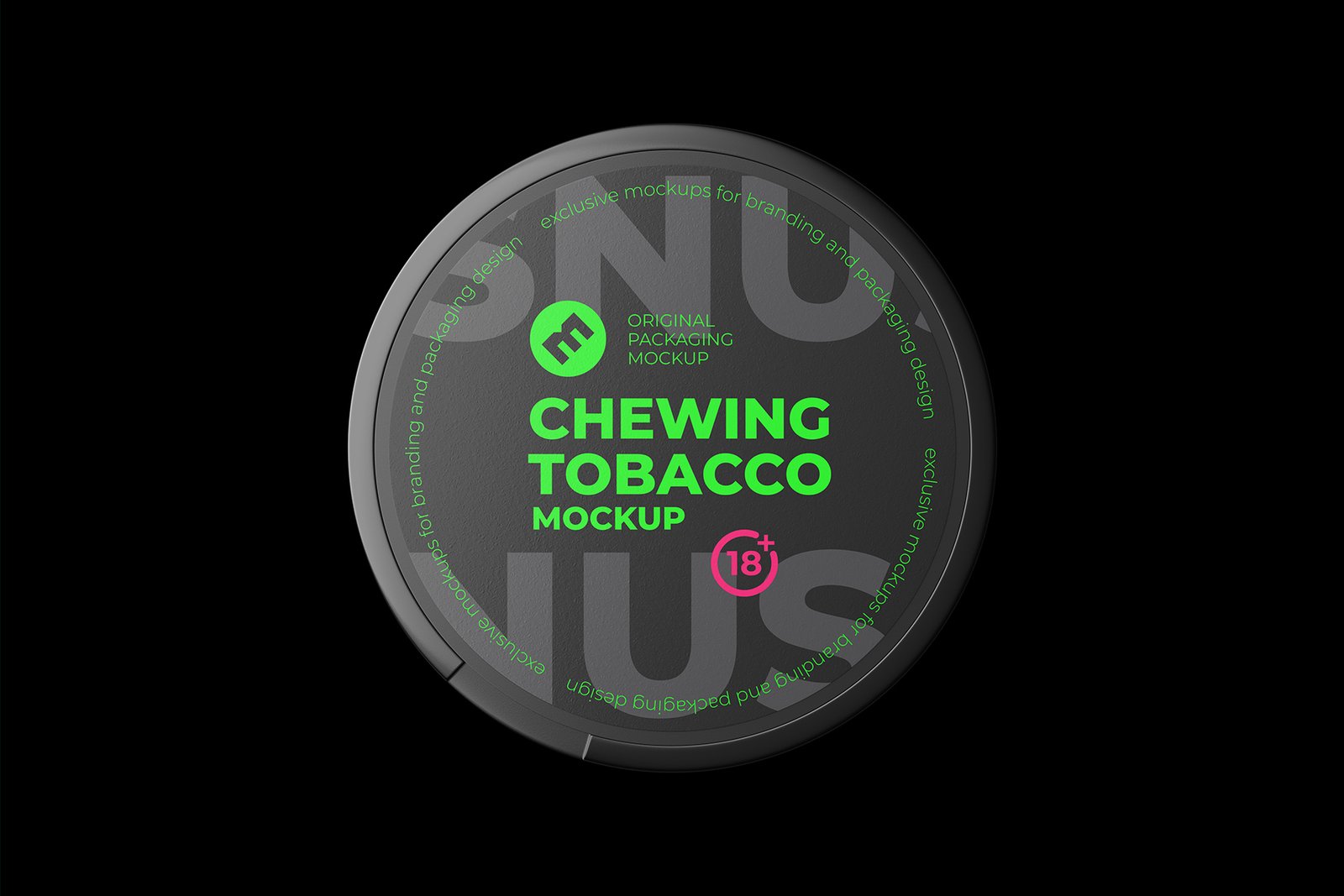Snus Chewing Tobacco Can Mockup. Top view. With One Lock