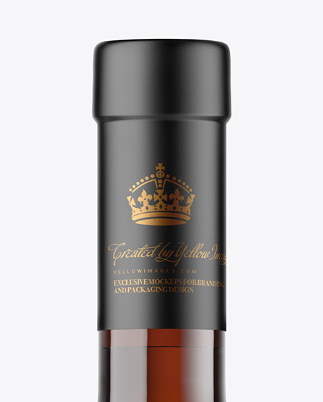 Amber Glass White Wine Bottle Mockup